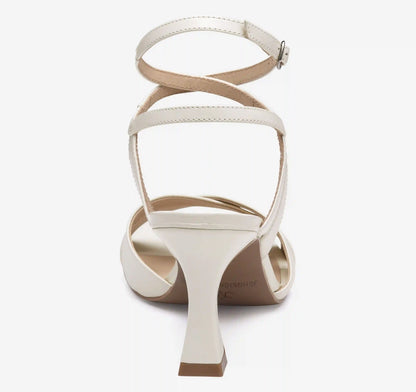 Christine Cross-Band Sandal - White Glove Leather