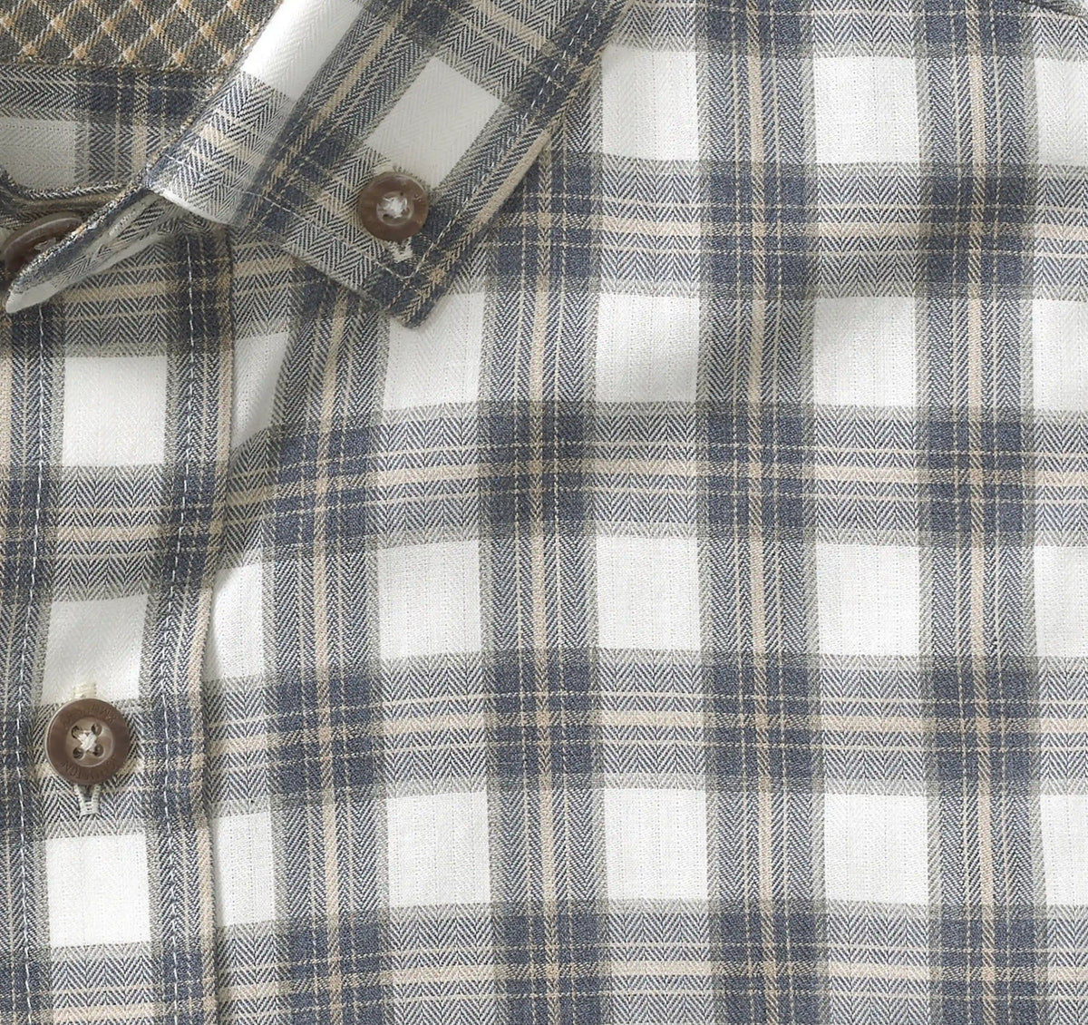 Huntley Mélange Shirt - Navy/Tan Shadow Grid