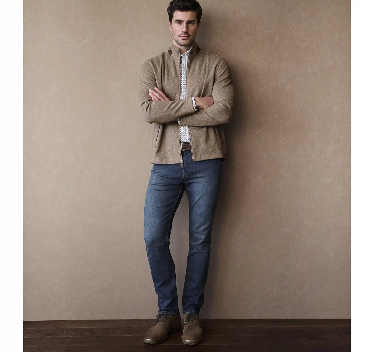 Brushed Full-Zip - Oatmeal