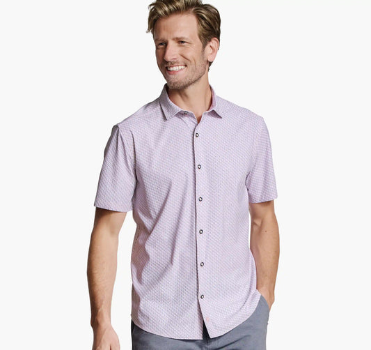 XC+™ Motion Short-Sleeve Print Knit Shirt - Apricot Martini