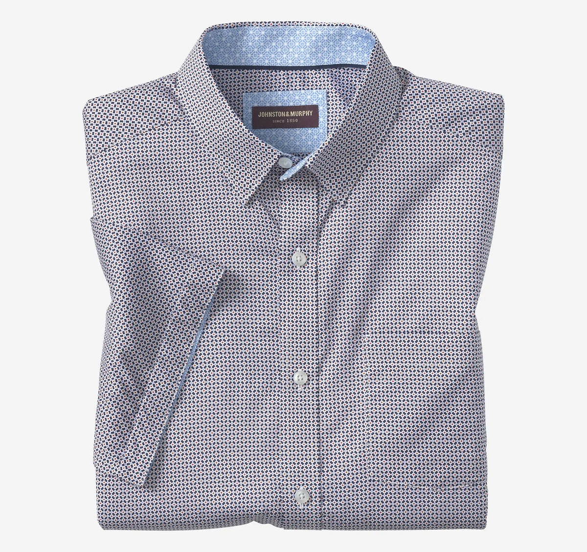 Logan Printed Short-Sleeve Shirt - Navy/Red Mini Floral