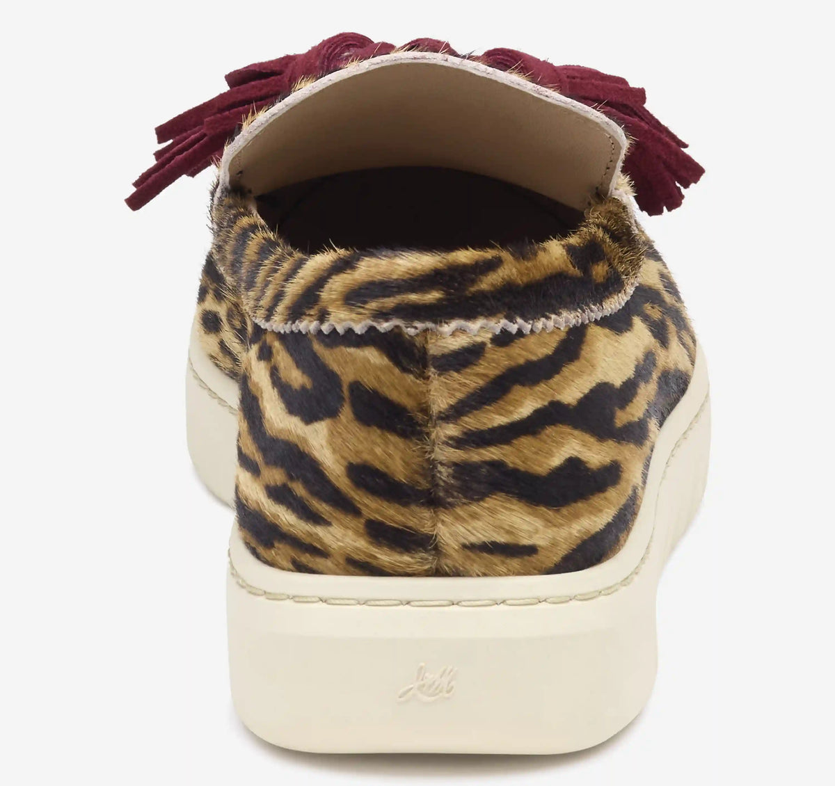 Camryn Tassel Loafer - Beige/Brown Zebra-Print Haircalf/Merlot Kid Suede