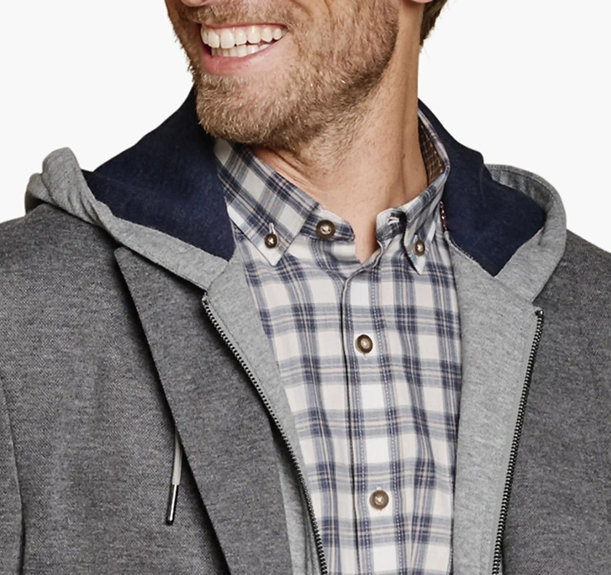 XC Flex® Knit Blazer with Removable Hooded Bib - Gray