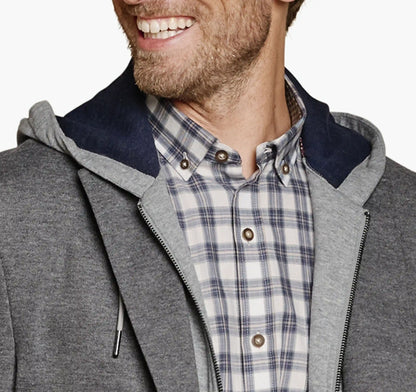 XC Flex® Knit Blazer with Removable Hooded Bib - Gray
