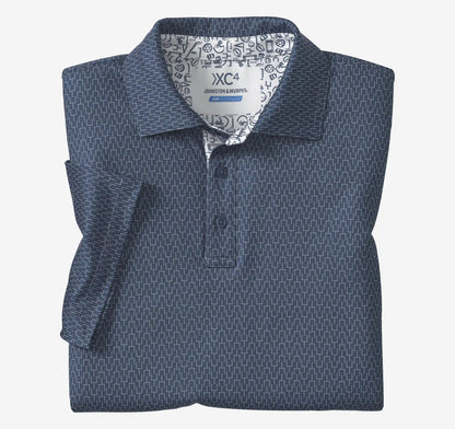 Game Day XC4® Goal Post Print Polo - Navy