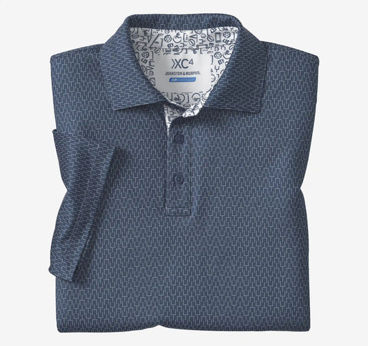 Game Day XC4® Goal Post Print Polo - Navy