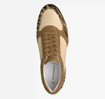 Piper Lace-Up - Sand/Beige Nappa Leather/Brown Zebra-Print Haircalf