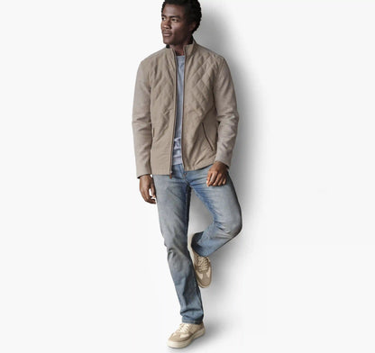 Quilted Full-Zip - Tan