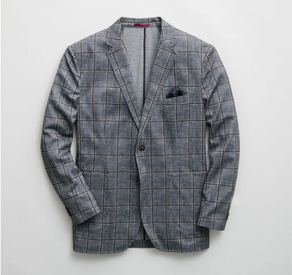 XC Flex® Pinnacle Knit Blazer - Charcoal/Brown Shadow Plaid