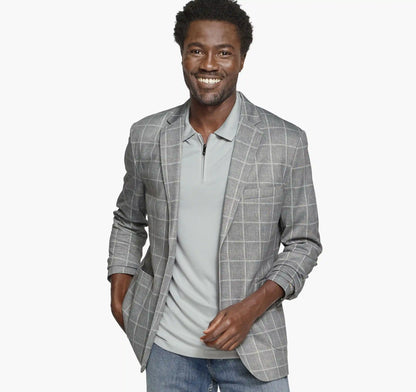 XC Flex® Pinnacle Knit Blazer - Gray Plaid