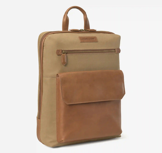 Rhodes Commuter Backpack - Camel Antique Cotton/Tan Full Grain