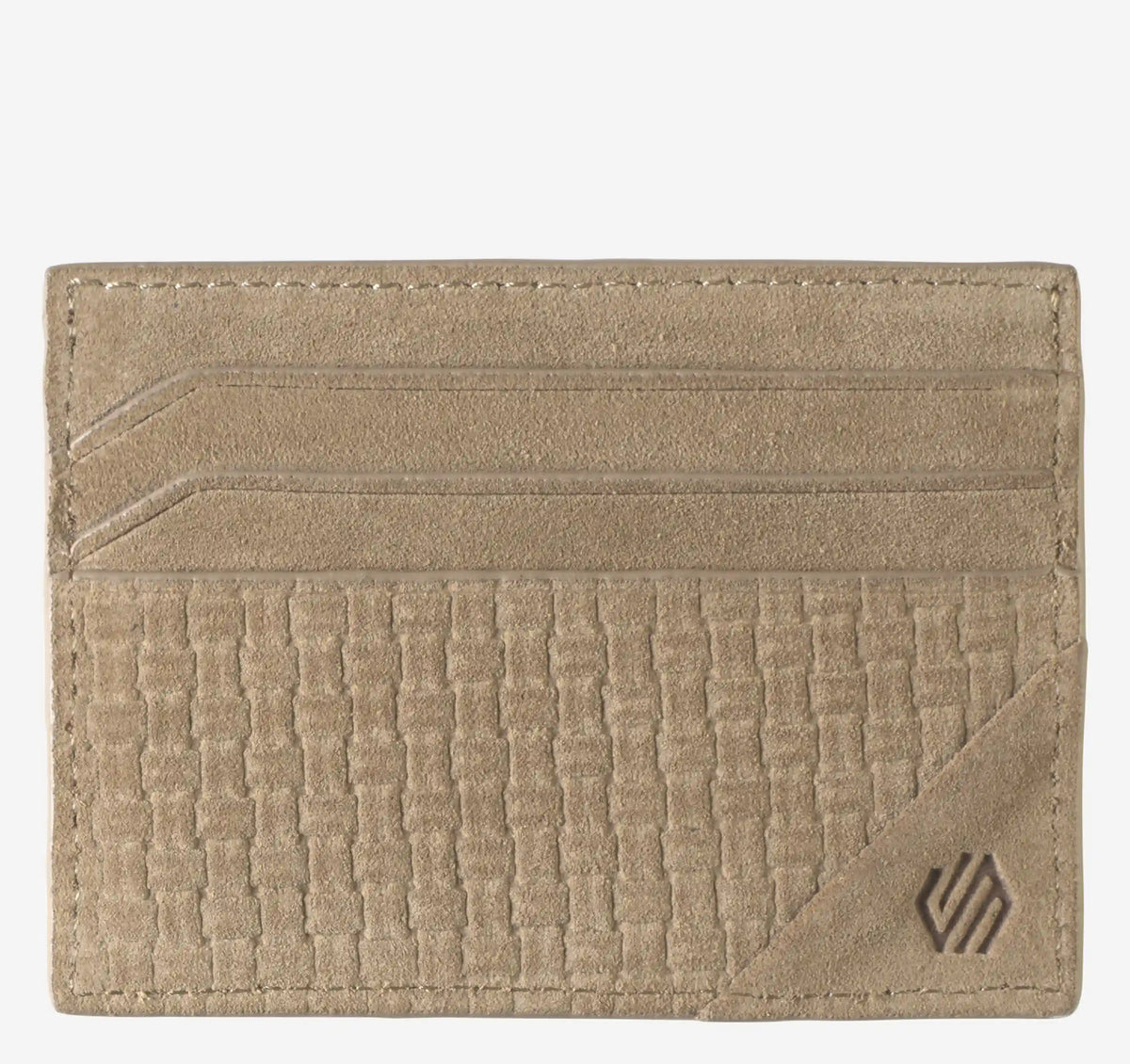 Suede Basketweave Weekender Wallet - Taupe