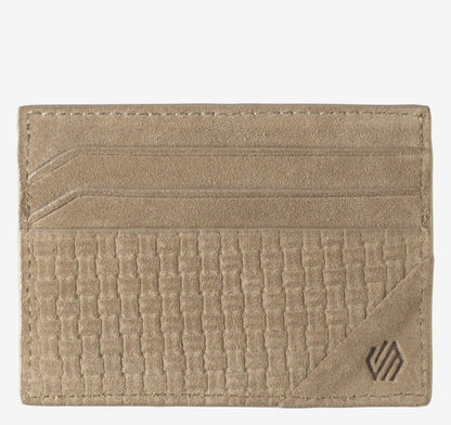 Suede Basketweave Weekender Wallet - Taupe