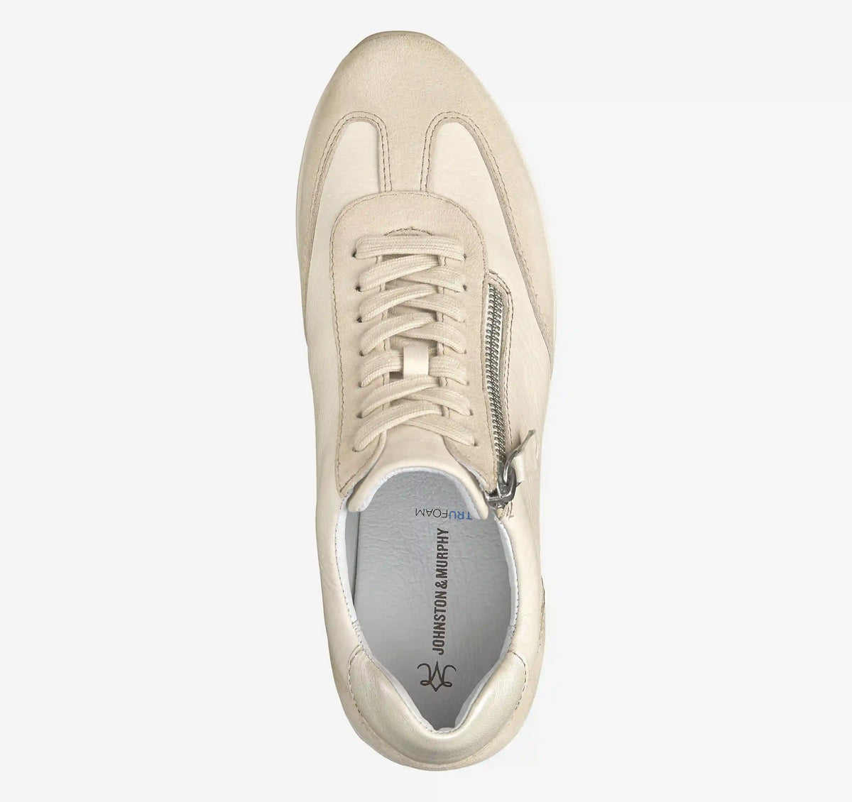 Gracie Side-Zip Lace Up - Bone Calfskin/Suede