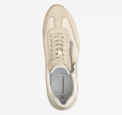 Gracie Side-Zip Lace Up - Bone Calfskin/Suede