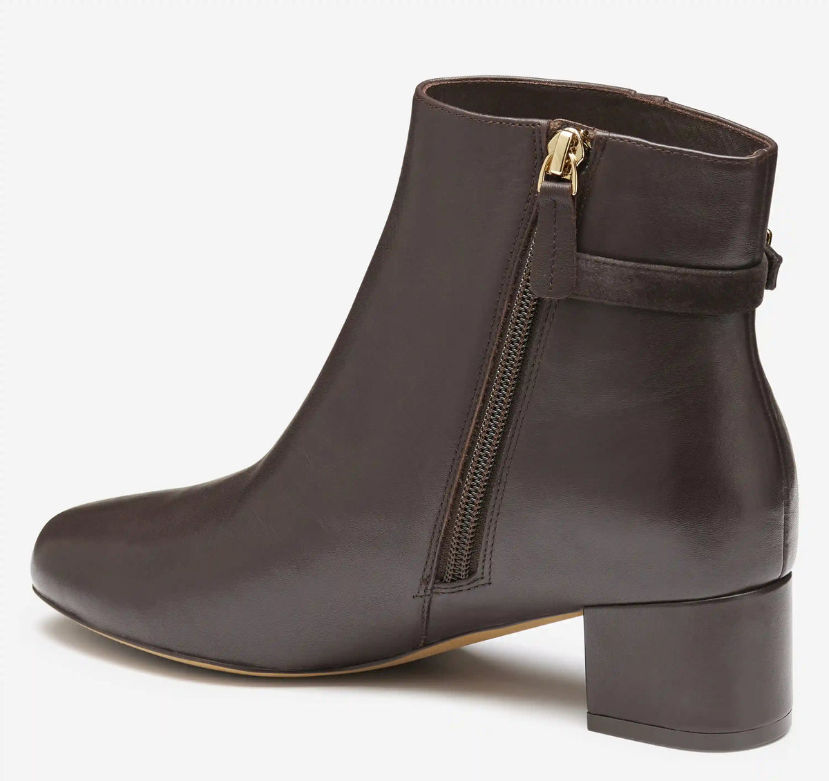 Sienna Belted Bootie - Dark Brown Nappa Leather