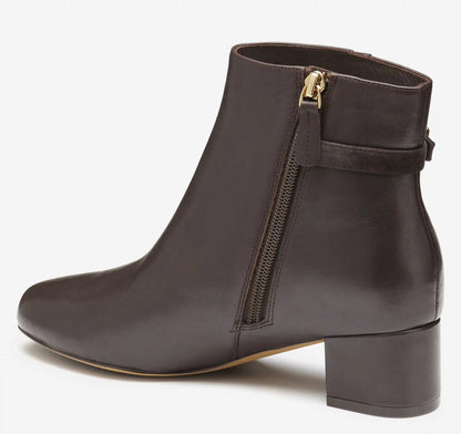 Sienna Belted Bootie - Dark Brown Nappa Leather
