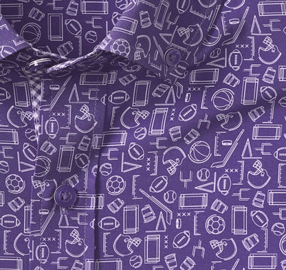 Game Day XC4® Short-Sleeve Multi-Sport Print Shirt - Purple