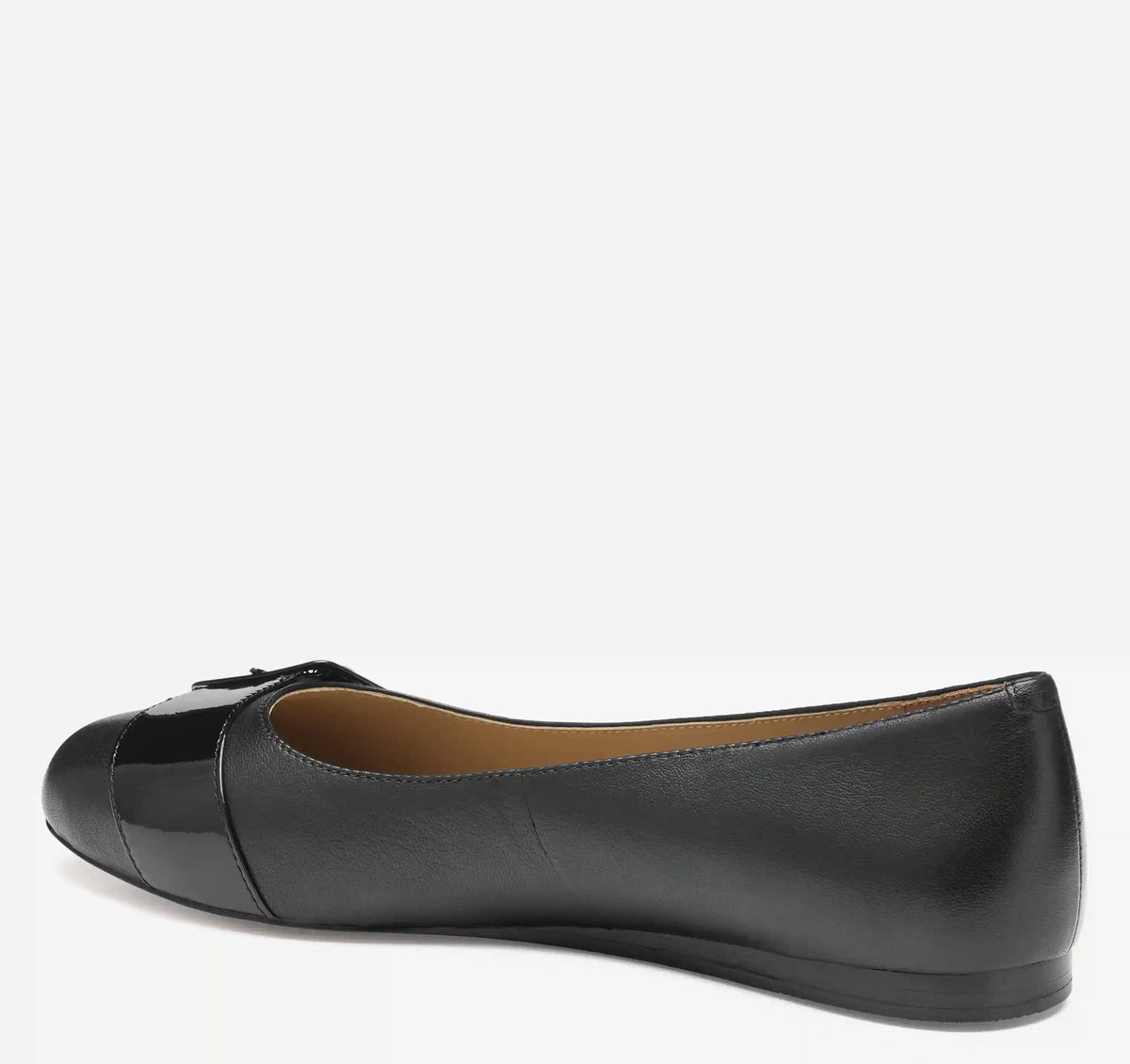 Claire Belted Flat - Black Glove Leather/Patent