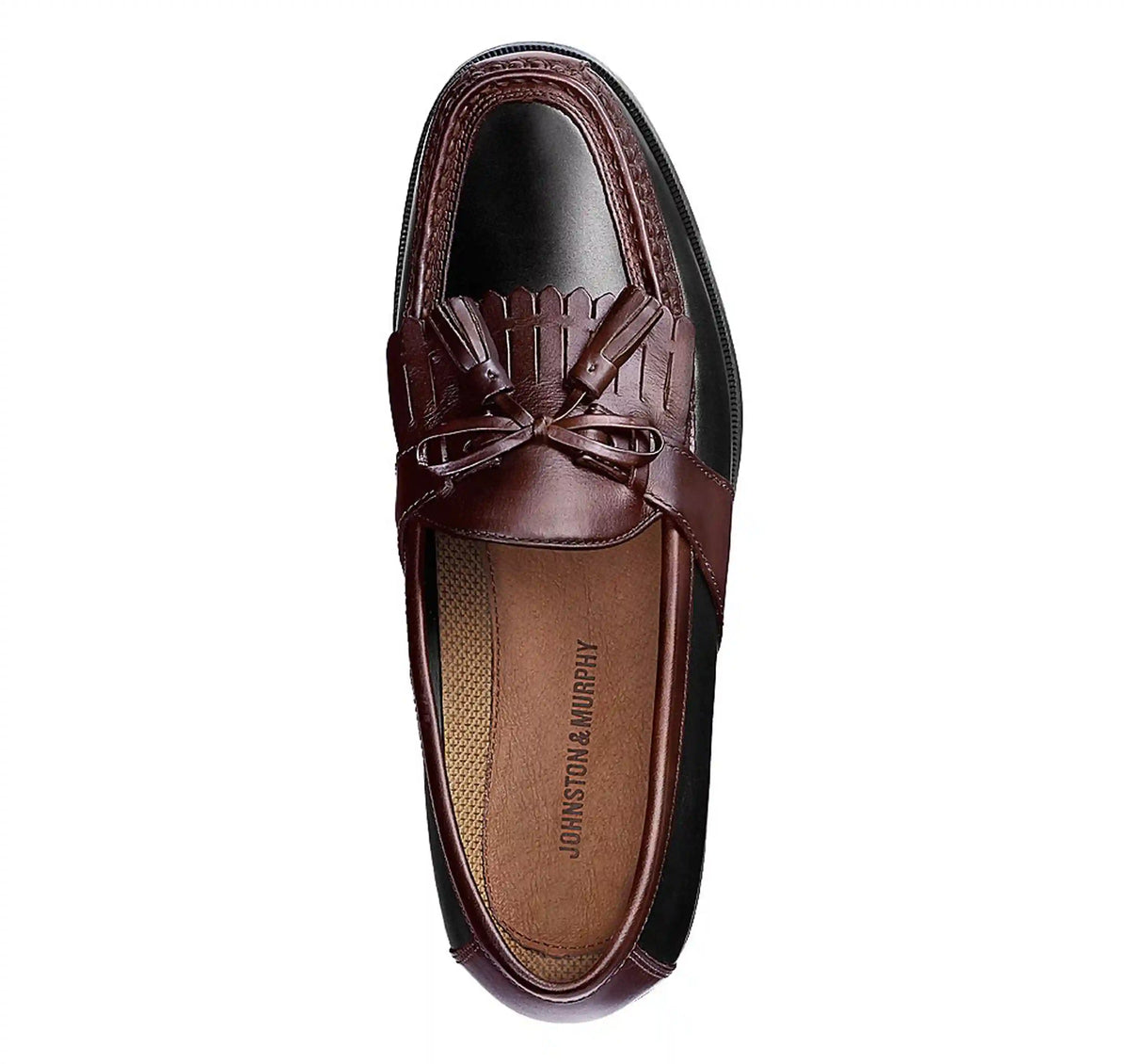 Aragon II Kiltie Tassel Loafer - Black Smooth/Antique Mahogany Waxed