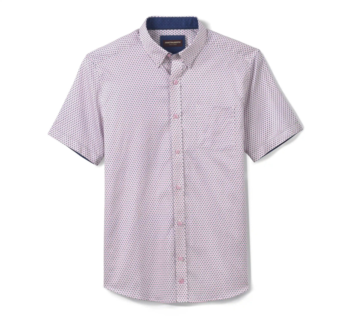 Logan Printed Short-Sleeve Shirt - Pink/Navy Bowtie