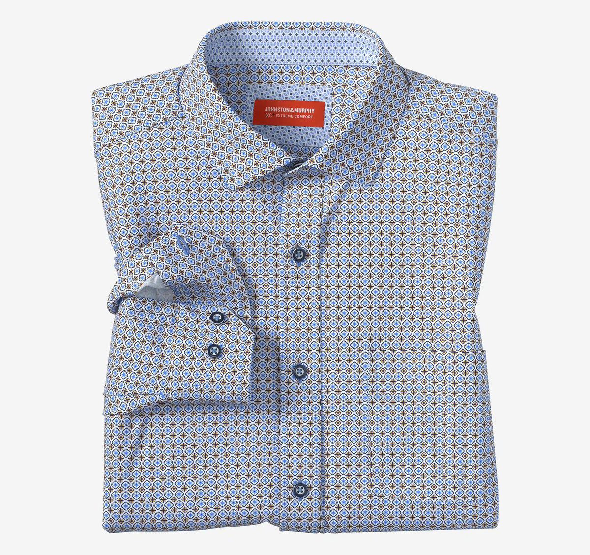 XC+™ Motion Long-Sleeve Print Knit Shirt - Orange Cross Petal