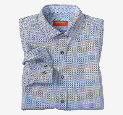 XC+™ Motion Long-Sleeve Print Knit Shirt - Orange Cross Petal