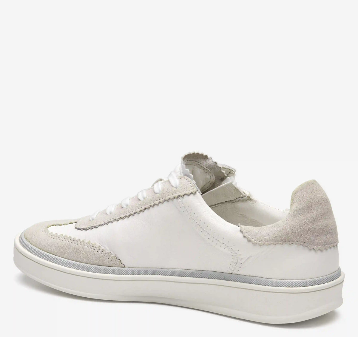 Ashley Side-Zip Lace-Up - White Suede/Glove Leather