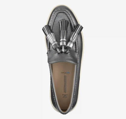 Camryn Tassel Loafer - Gunmetal Metallic Sheepskin