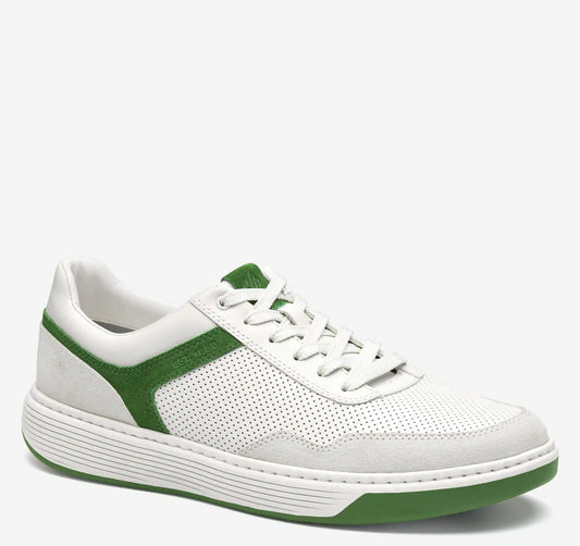 Dawson Moc Toe U-Throat - White Full Grain/Green Suede