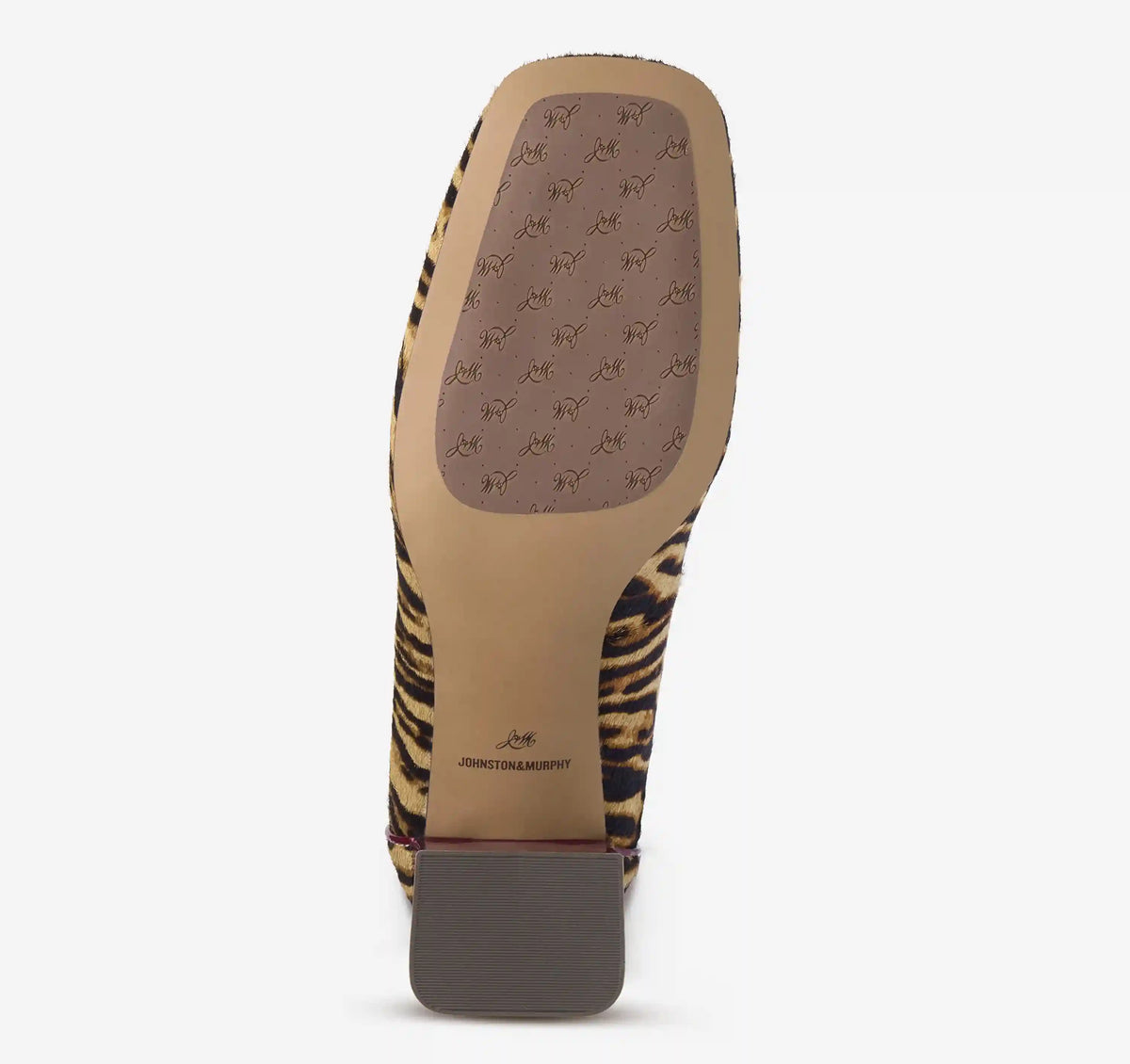 Whitney Pump - Beige/Brown Zebra-Print Haircalf/Red Patent Leather
