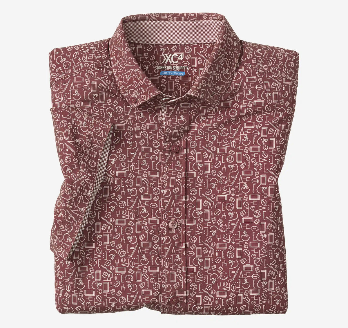 Game Day XC4® Short-Sleeve Multi-Sport Print Shirt - Burgundy