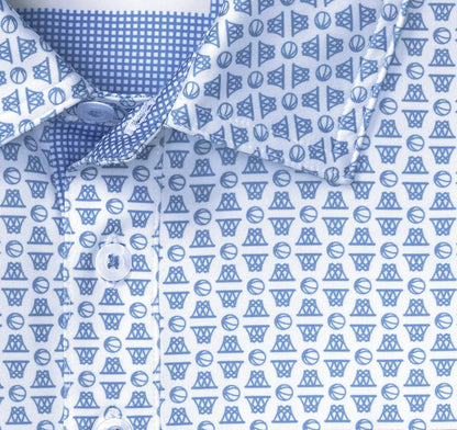 Game Day XC+™ Basketball Print Polo - Royal