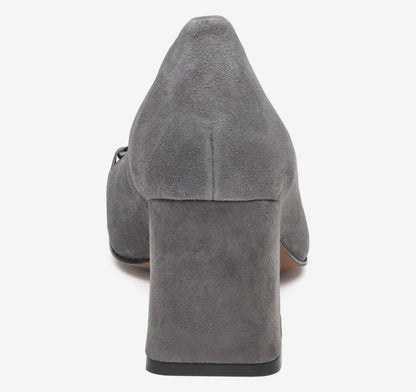 Whitney Bit Pump - Charcoal Kid Suede