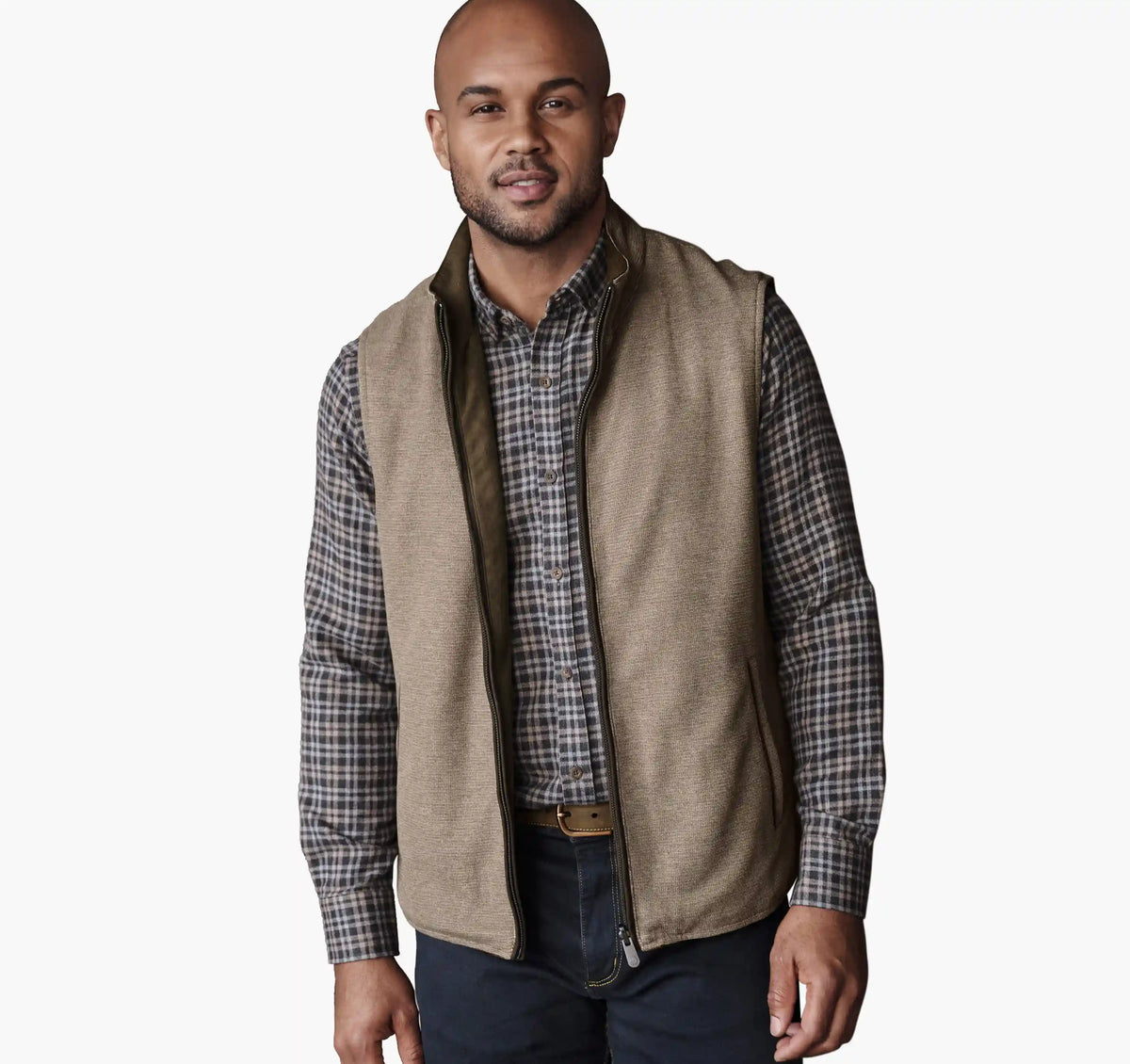 Reversible Vest - Brown/Brown Knit