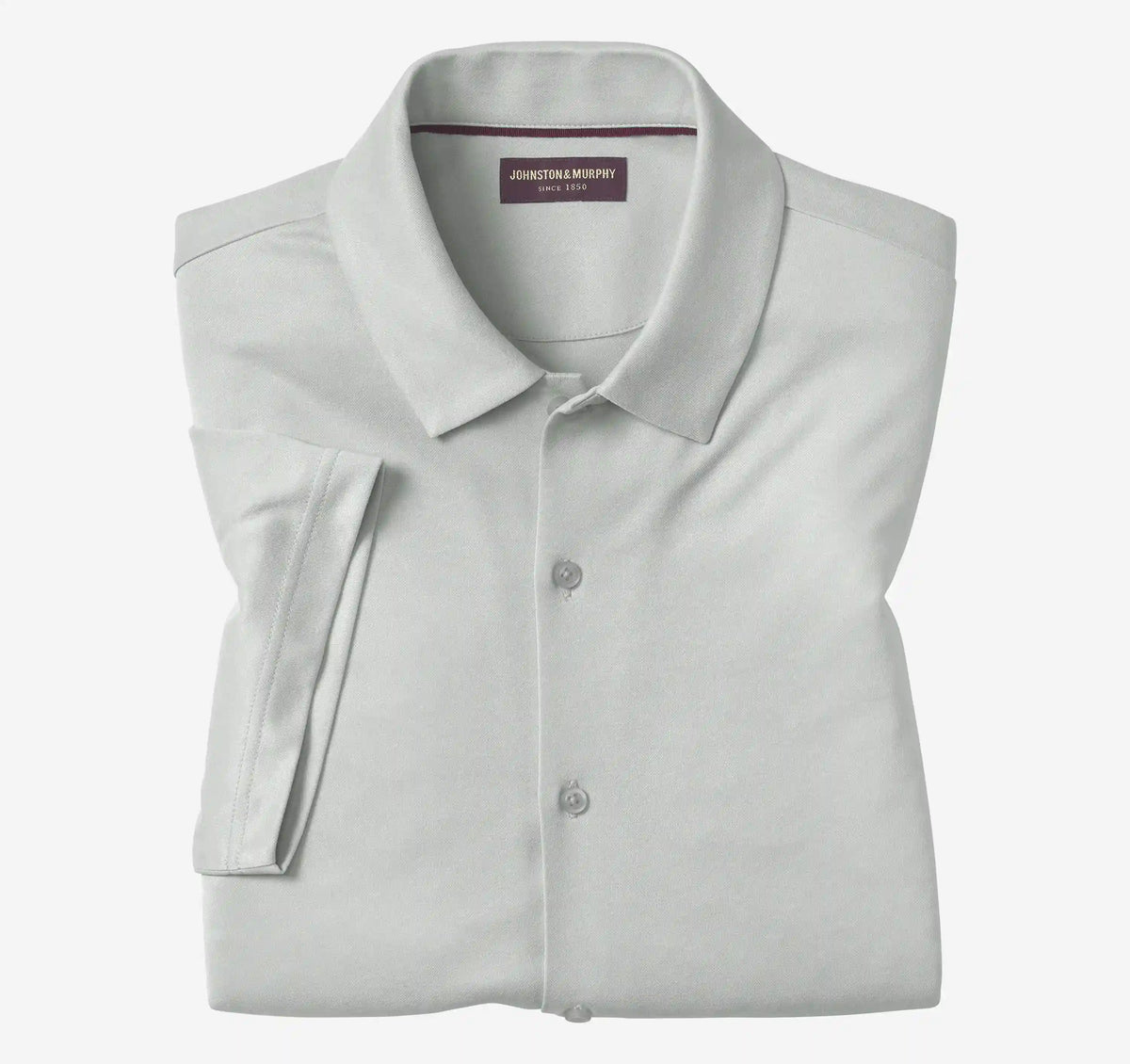 Vintage Birdseye Button-Front Shirt - Light Gray