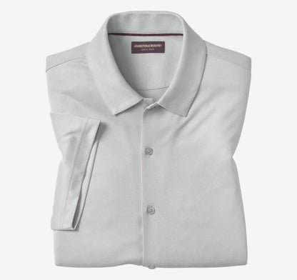 Vintage Birdseye Button-Front Shirt - Light Gray