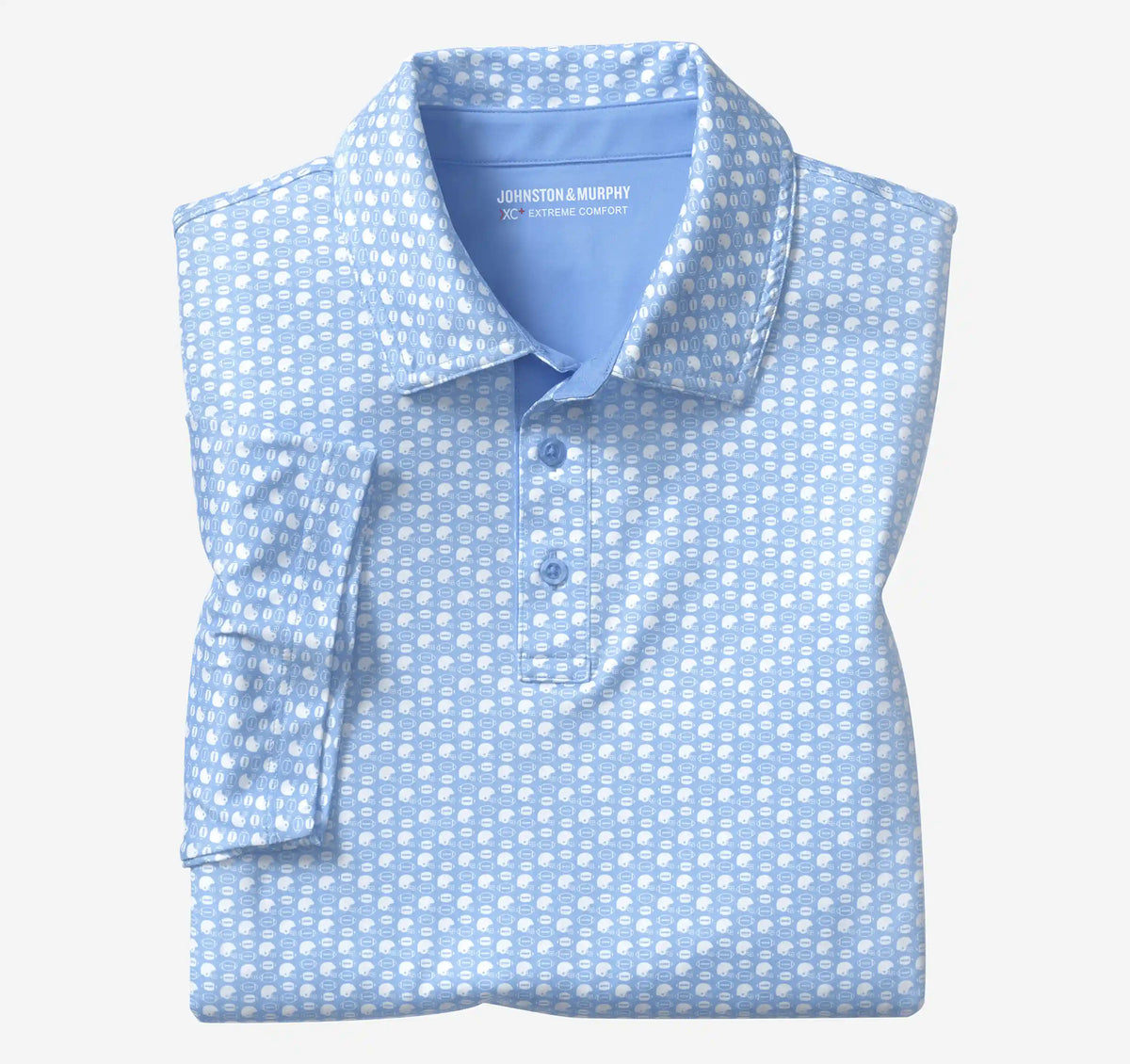Game Day XC+™ Helmet-and-Football Print Polo - Light Blue