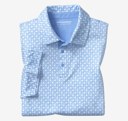 Game Day XC+™ Helmet-and-Football Print Polo - Light Blue