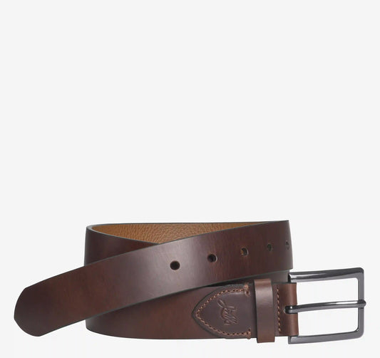 Westmore Flat-Edge Leather Belt - Brown