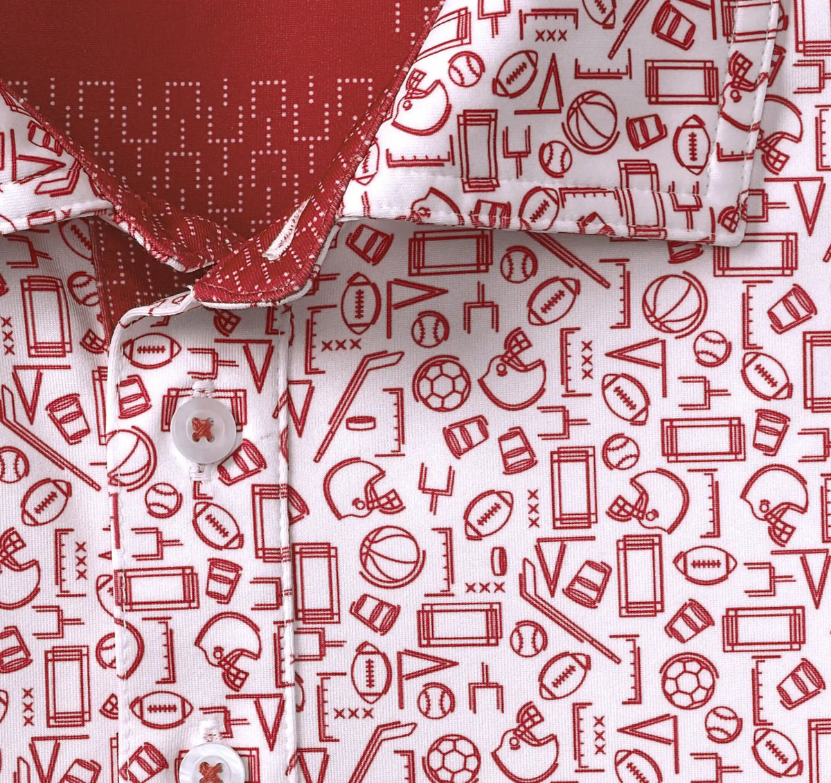 Game Day XC+™ Multi-Sport Print Polo - Red