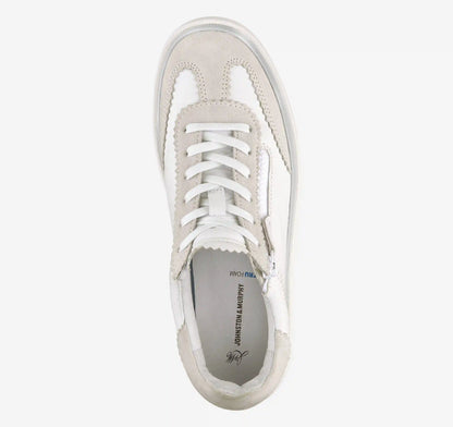 Ashley Side-Zip Lace-Up - White Suede/Glove Leather