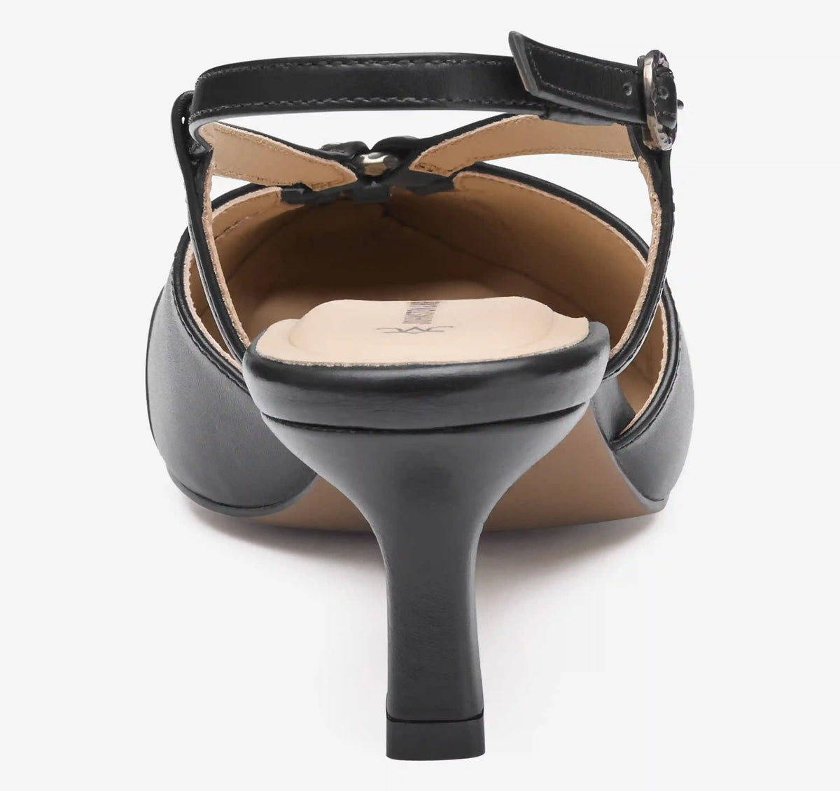 Lindsey Ring Slingback - Black Glove Leather
