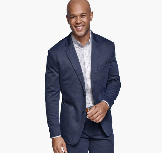 XC Flex® Pinnacle Knit Blazer - Navy Birdseye