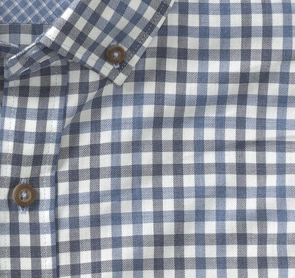 Huntley Mélange Shirt - Blue/Navy Tonal Check