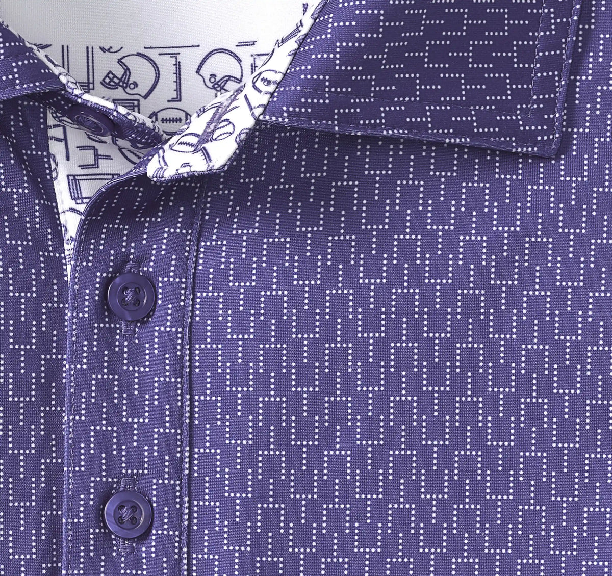 Game Day XC4® Goal Post Print Polo - Purple