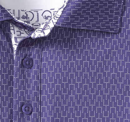 Game Day XC4® Goal Post Print Polo - Purple