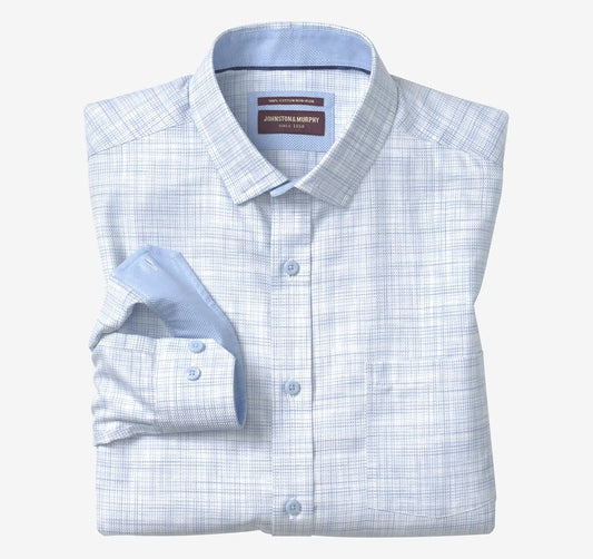 Ovation Non-Iron Dress Shirt - Blue Cross Hatch
