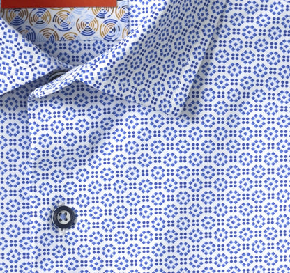 XC+™ Motion Short-Sleeve Print Knit Shirt - Blue Dotted Tile