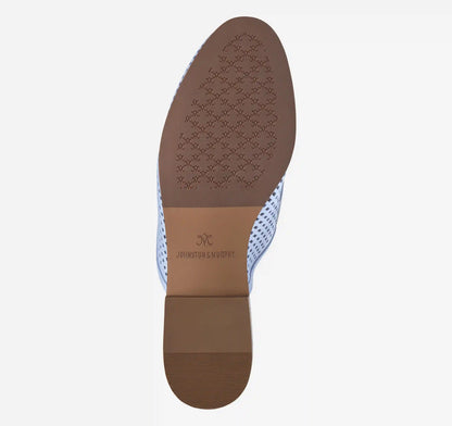 Ali Perfed Bit Mule - Light Blue Pearlized Glove Leather